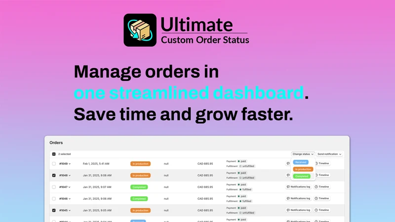 Ultimate Custom Order Status