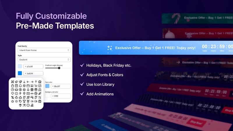 Sleek Announcement Bar & Timer