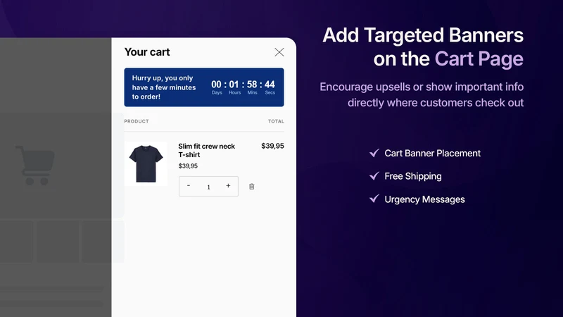 Sleek Announcement Bar & Timer