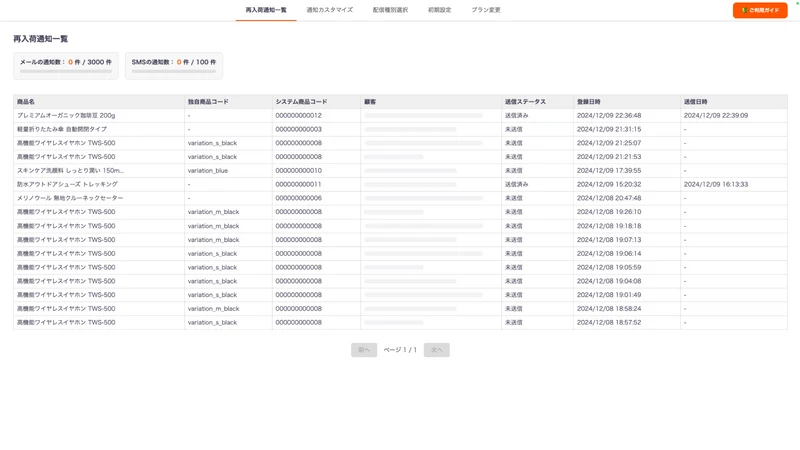 プライシー再入荷通知 | 日本発のSMS・LINE通知