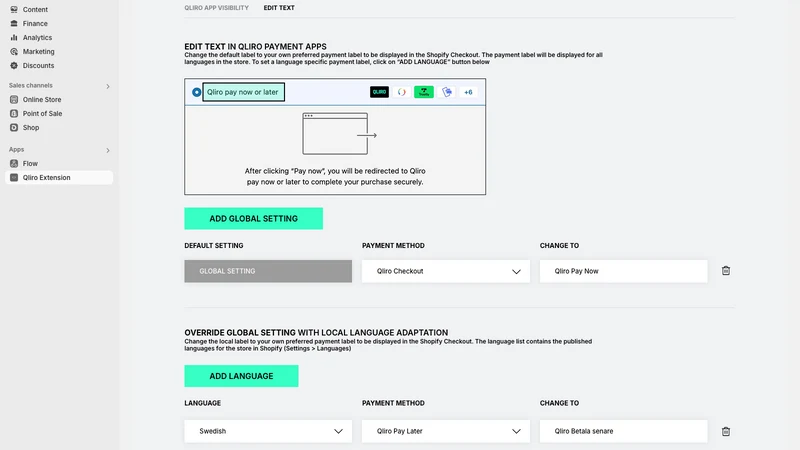 Qliro Extension