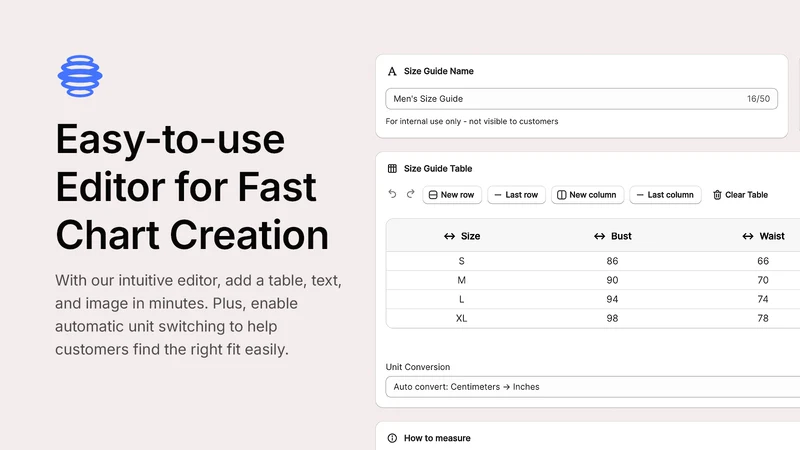 CommerceGurus Size Guides