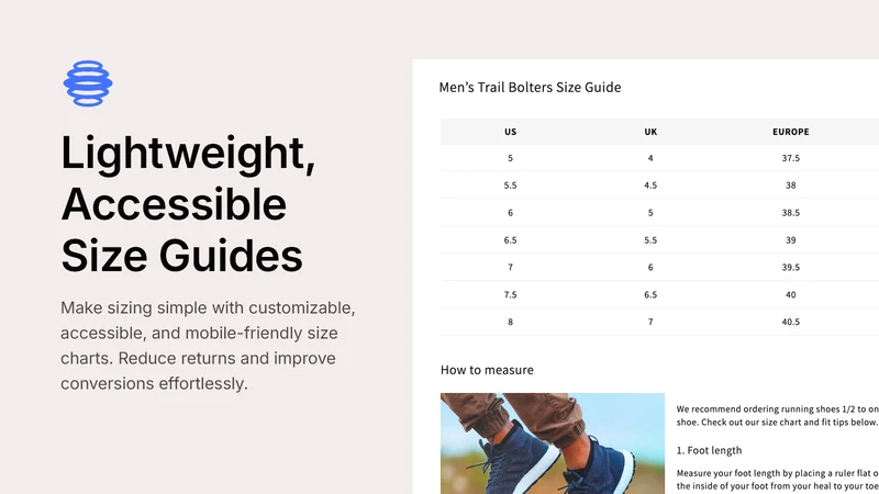 CommerceGurus Size Guides