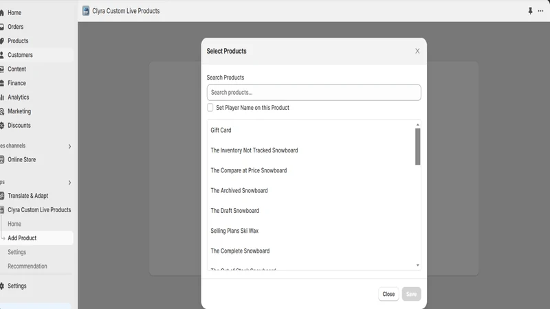 Clyra Custom Live Products