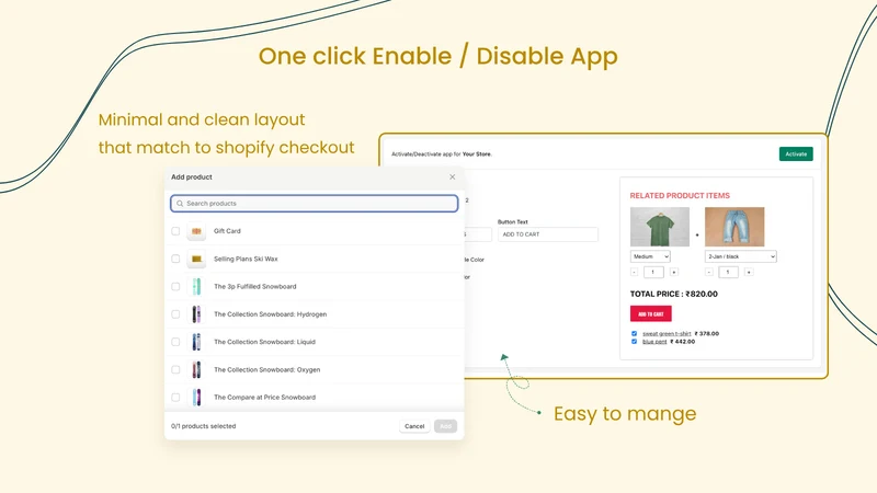 Canopy Upsell Product