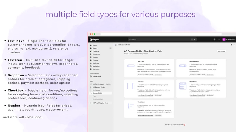 AC Custom Fields and Options