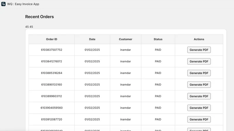WQ : Easy Invoice App