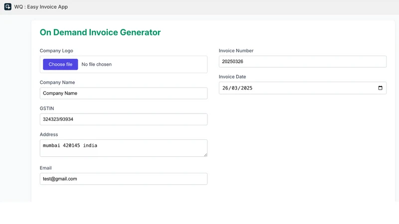 WQ : Easy Invoice App