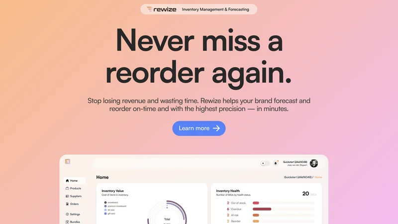 Rewize Inventory Forecasting