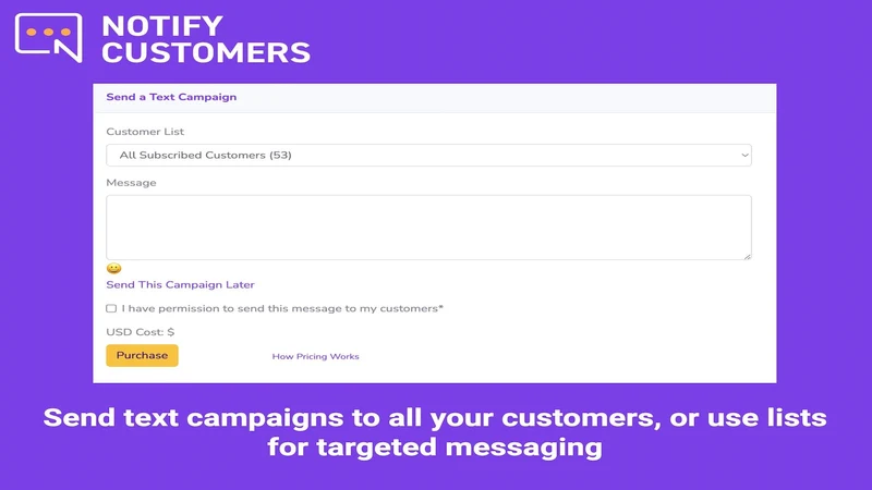 Notify Customers SMS Marketing