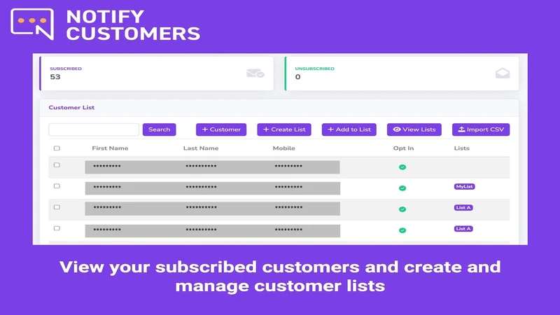 Notify Customers SMS Marketing