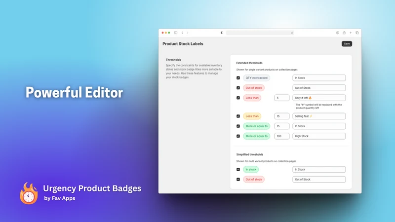 Fav Urgency Product Badges