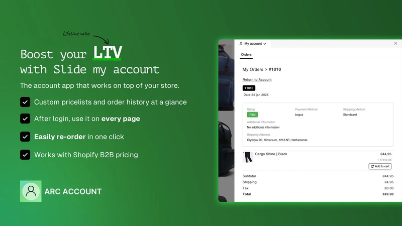 Arc ‑ Account Drawer
