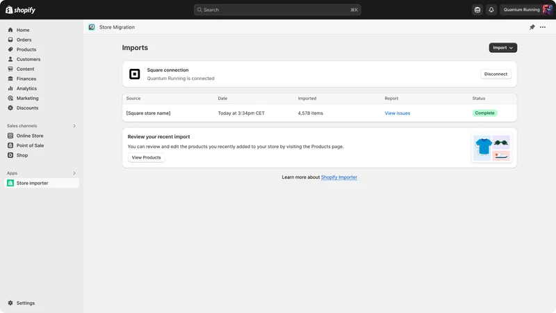 Shopify Store Migration