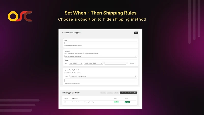 OSCP Hide Shipping & Payment