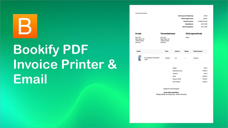 Bookify PDF Invoice Printer