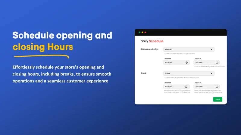 OPH: Open & Close Hours