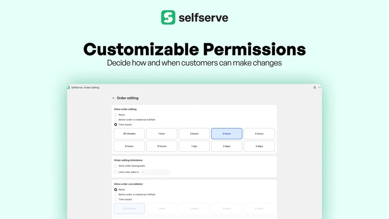 SelfServe Order Editing Upsell