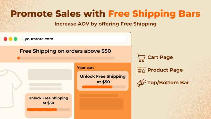 Free Gift & Free Shipping Bar