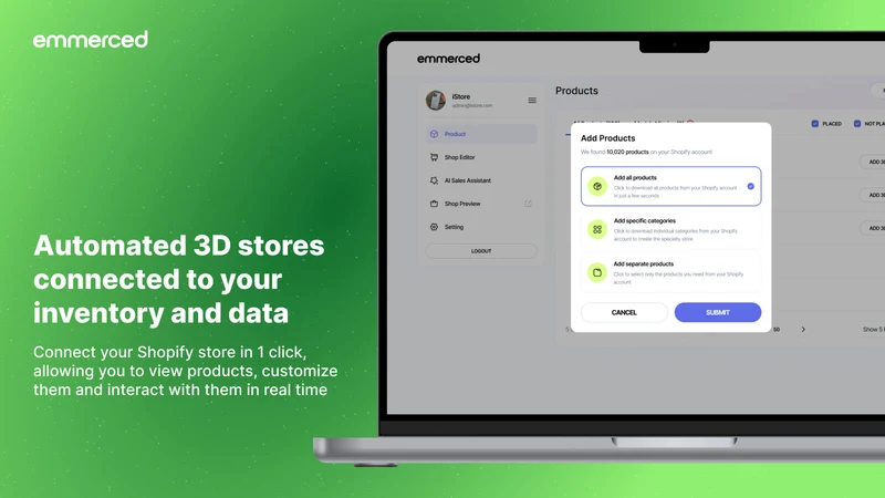 Emmerced: 3D Store & AI Chat