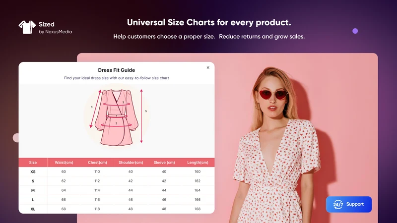 Sized Size Charts & Size Guide