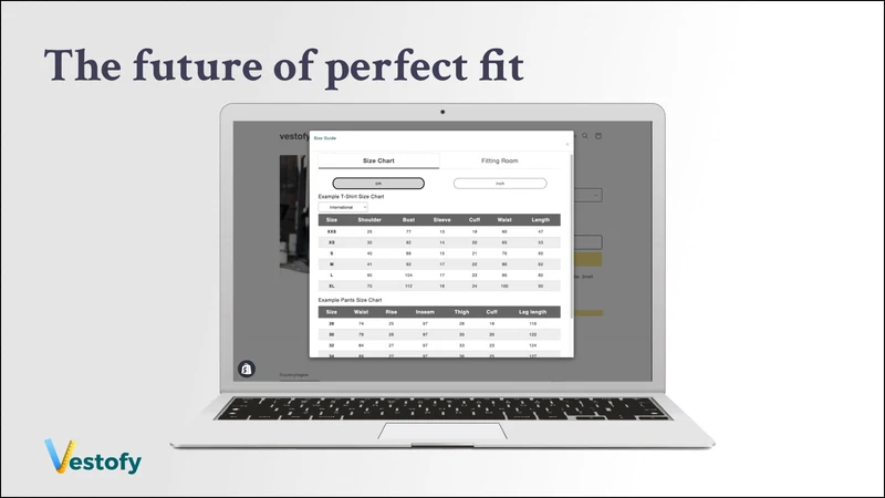 Vestofy Size Chart, Fit Finder