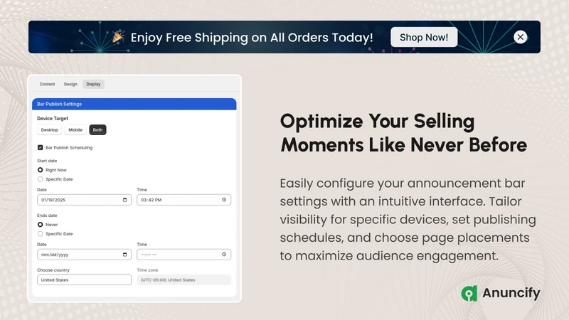 Anuncify: Announcement Bar