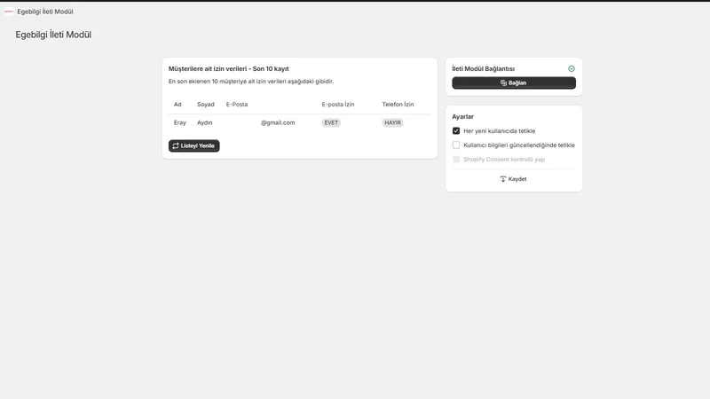 Egebilgi İleti Modül