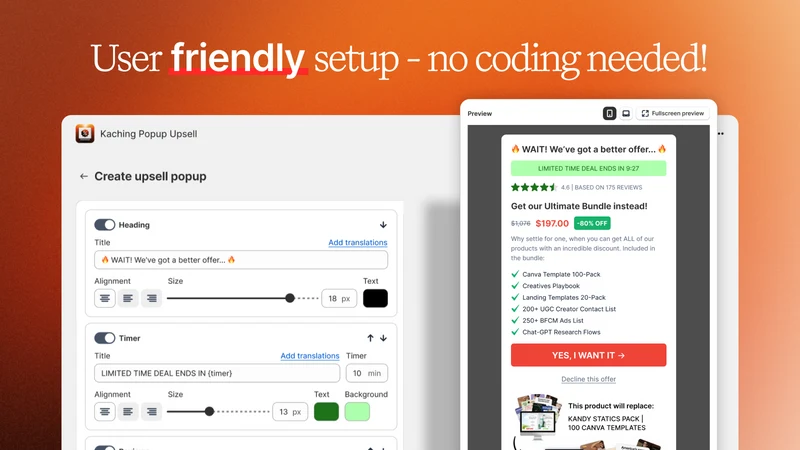 Kaching Upsell & Email Popup