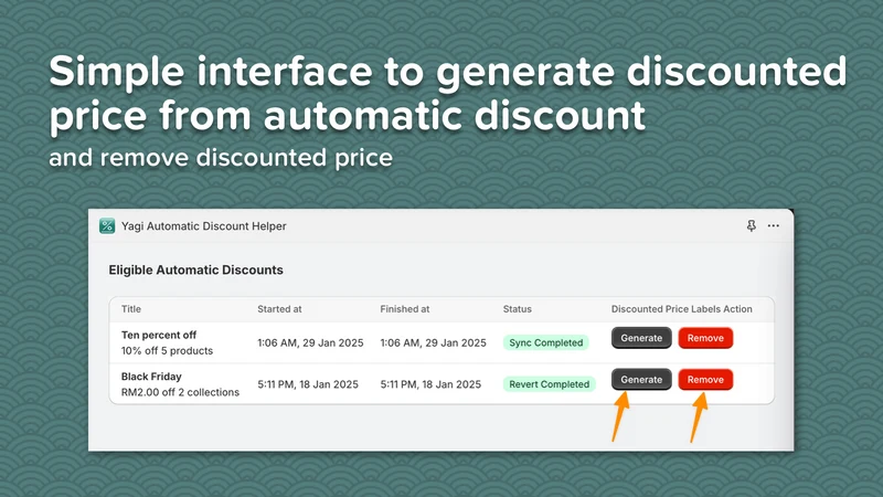 Yagi Automatic Discount Helper