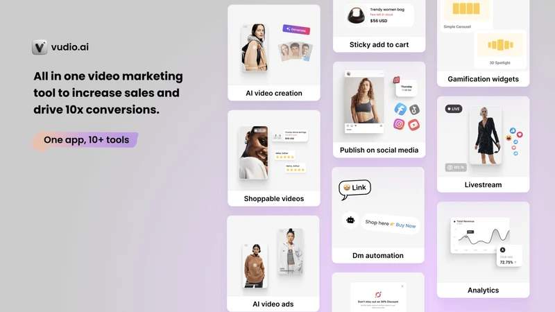 Vudio AI: 10+ Video UGC Apps