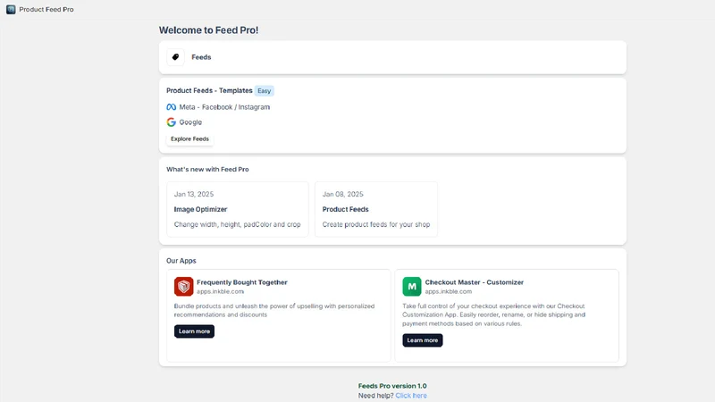 Inkble: Product Feeds