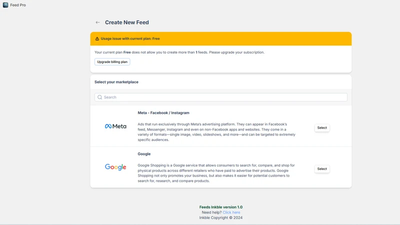 Inkble: Product Feeds