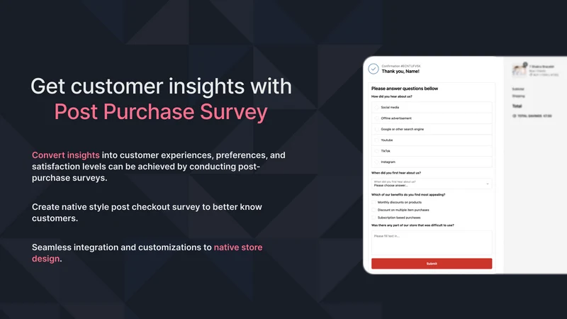 OSOM Post Purchase Surveys