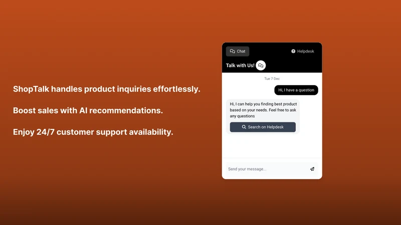 ShopTalk: AI Live Chat Agent