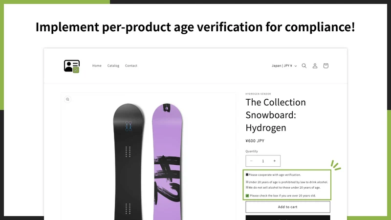 UR: Age Verification Checkbox