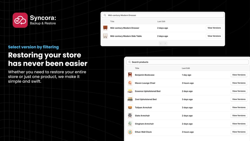 Syncora: Backup & Restore