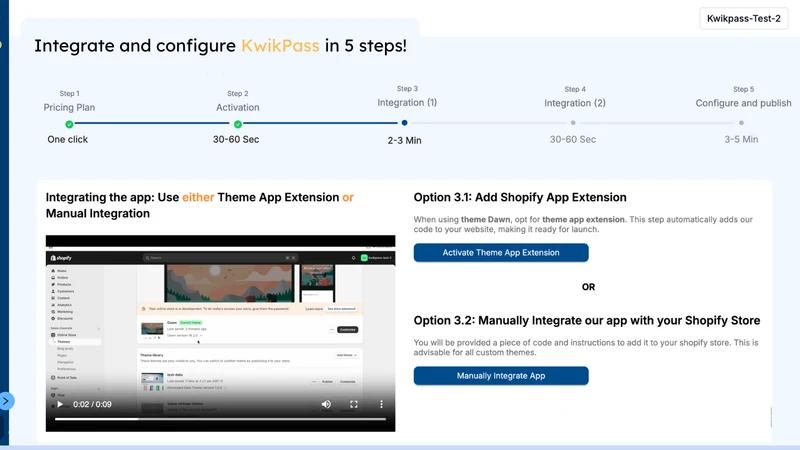 KwikPass: OTP‑login & Popups