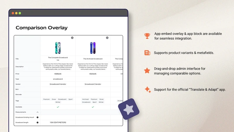 Snap Compare: Compare Products