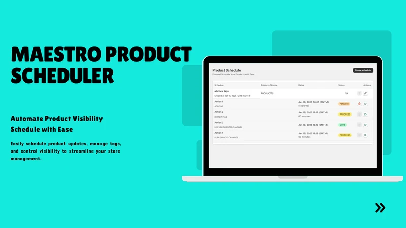 Maestro Products Scheduler
