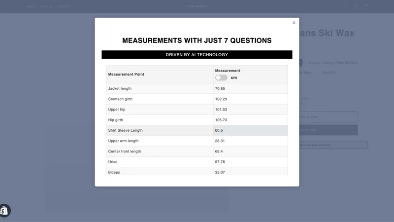 Mirrorsize QuickMeasure