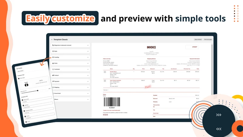 MS Order Printer ‑ PDF Invoice