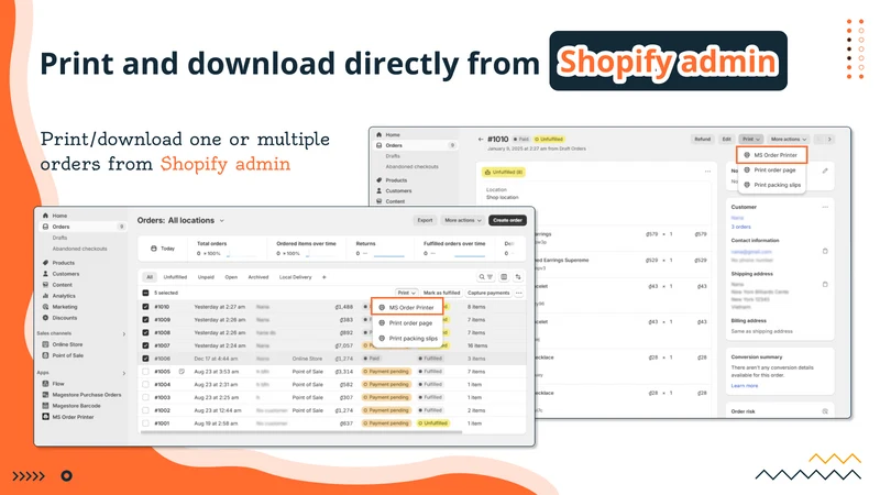 MS Order Printer ‑ PDF Invoice