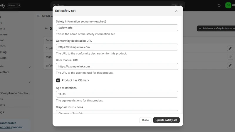 GC ‑ GPSR Compliance
