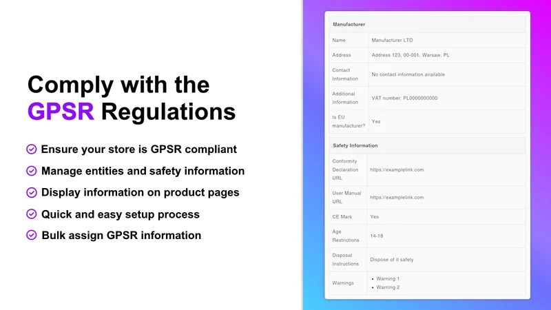 GC ‑ GPSR Compliance