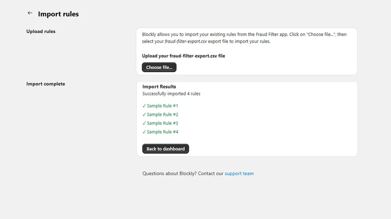 Blockly Fraud Filter