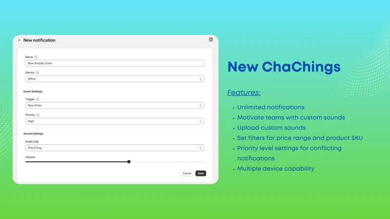 Cha‑Ching: Order Notifications