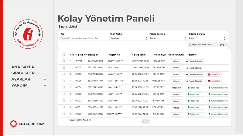 Mysoft E‑Fatura ‑ EntegreTürk