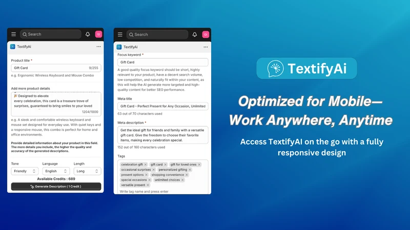 TextifyAi ‑AI Descriptions