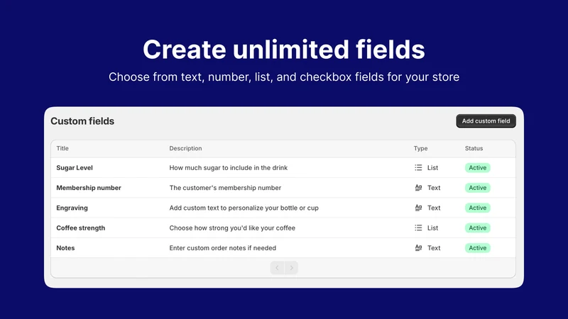 Atomic POS Custom Fields